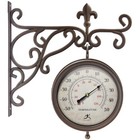 Beauregard Double-sided Clock And Thermometer Combo Outdoor Brown 8 X 3 5 X 8