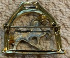 Stirrup And Horse Costume Gold Jewelry Pin