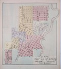 1874 St Peter - Minnesota  Map Original  14x12 5  Nicollet County