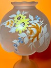 Vtg Westmoreland Frosted Satin Glass Fairy Lamp Rose Floral