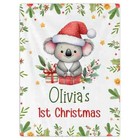 Personalized Koala Baby s 1st Christmas  Baby First Christmas Blanket