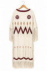 Women White Leather Powwow Dress  Native American Regalia With Fringed Beaded