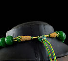 900 00 Cts Earth Mined Green Emerald Round Shape Carved Beads Handmade Necklace