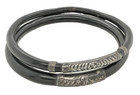 Antique Chinese Sterling Silver Ebony Repouss   Bangle Bracelets Stackable Pair