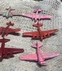 9 Vintage Cracker Jack Toy Airplanes-hard Plastic-1940 s-50 s