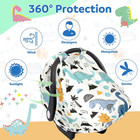 Baby Car Seat Cover Infant Windproof Carseat Canopy Stretchy Extra Large Mesh