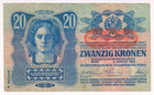 1913 Austria 20 Kronen 096929 Paper Money Banknotes Currency