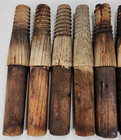 Lot Of 10 Vintage Wooden Threaded Peg   Pin Post Mount For Glass Insulators 8 