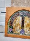 Antique Chicago Salvage Stained Leaded Glass Arched Oak Frame Window 