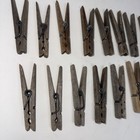 Wooden  Vintage Clothes Pins Spring Loaded Clip Lot Of 21 Hanging Crafts Decor