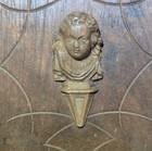 Antique Victorian Carved Wood Wall Plaque With Bust  Classical Hanging Decor