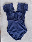 Lace Leotard - S   Dan  a - S - Navy dark Blue