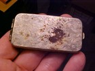 1950s Vintage Brass Credit Card Charge Plate Holder Velvet Lined Vesta 
