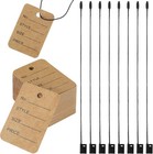 500 Pcs Price Tags With String Attached  1 4  x 2   Kraft Brown Hang Tag Nylo   
