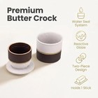 French Butter Crock Ceramic Keeper With Water Seal Two Tone Brown White