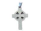 Stainless Steel Irish Celtic Cross With Cz Center Pendant Charm