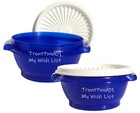 Tupperware Servalier Bowls 10oz Small Set Of 2 Blue With White Seals New