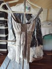 Vintage New Silver-grey Camisole Tank Top  Beaded Great Value Al_0000070