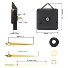 1set Quartz Clock Movement Mechanism Kit 1 2  Shaft For 2-3mm Clock Dial Thick