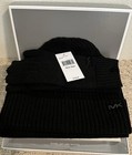 Michael Kors Scarf  Beanie Hat    Gloves 3 Piece Boxed Set Black Ribbed Knit Mk
