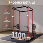 Power Cage Squat Rack 1100lb With Pull-up Bar J-hooks Home Gym Strength Training