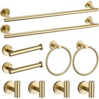 Premium Stainless Steel Towel Rack Bathroom Set W  Hooks Toilet Paper Holder New