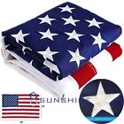 4x6ft American Flag Sewn Stripes Embroidered Stars Brass Grommets Double-side