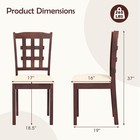 Farmhouse Armless Dining Chair Set Of 4 W  Upholstered Seat  Rubber Wood Legs