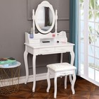4 Drawers With Mirror Makeup Vanity Table Set Bedroom Dressing Dresser Desk