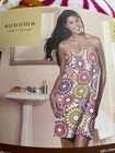 Sonoma Velour Bath Body Wrap Towel Multicolor Floral 100  Cotton L xl 33x62  New