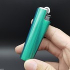 Clipper Lighter Full-size Green Refillable Metal Lighter Regular-flame W  Case 