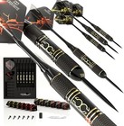 Professional Steel Tip Darts Set - 6 X 22g Brass Barrels With 12   