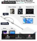 Sd Card Reader For Iphone Ipad Trail Camera Viewer 3-in-1 Sd Adapter With Dual S