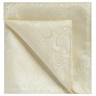  Mens Paisley Pocket Square Hanky Cream Ivory