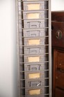 Vintage Time Card Holder Slot Rack Gray Metal Industrial Office Organizer