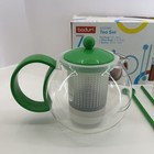 Bodum Assam Tea Set Green -tea Press 2 Glass Mugs 2 Spoons -limited  Edition 70
