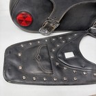 Yamaha Studded Black Leather Saddlebag   Tank Bib Set Cruiser Motorcycle Usa