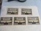 German Notgeld Group Of Five 30pf-70pf-1 5mark-2 5 Mark-3 Mark Notes- Unc -1921