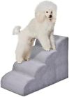 4 Steps Memory Foam Dog Stairs Pet Ramp For High Bed And Couch - Removable Cover