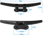 Black Boat Dock Cleats Cast Iron Rust Resistant With Hardware 6 8 10 Inch