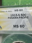 1915  s  Commemorative  panama Pacific  Half Dollar 50c Anacs Ms60 Looks Better