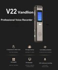 V22 Professional Recorder Portable Stereo Audio Sound Control Rechargeable