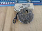Antique vintage Pat Pend Miller Champion 6 Lever Push Key Pancake Padlock W key 