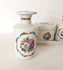 Vintage Karl Klette 1950 s Porcelain Dresser Vanity Set W tray Floral Dresden
