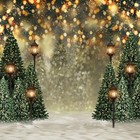 8x8ft Xmas Tree Backdrop Photography Glitter Bokeh Snow Photo Wall Decor