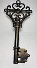 Vintage Large 13  Victorian Skeleton Key Rustic Cast Iron  Antique Finish