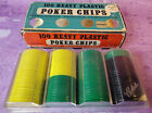 Vintage Poker Game Lot Crisloid Plastic Chips 10 Marlboro Dice Rayovac Cards