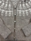 Fair Isle Cardigan Sz Xs Taupe Heather Cropped Ribbed Cuff Free Assembly Beige