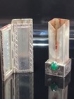 Vtg Floral Etched Silver 800 Lipstick Mirror Case Green Onyx Stone