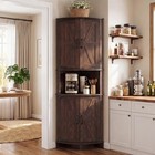     65  Tall Corner Cabinet Freestanding Pantry Cabinet W doors  Storage Cabinet